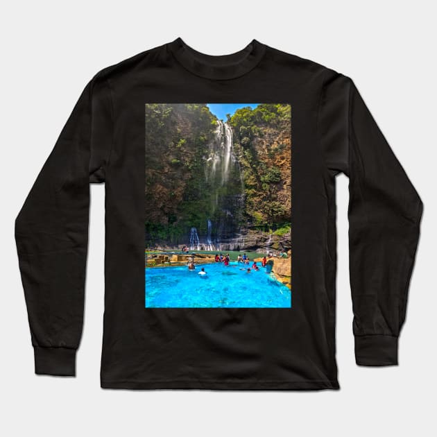 Sagpulon Falls, Jasaan, Misamis Oriental, Mindanao, Philippines Long Sleeve T-Shirt by Upbeat Traveler